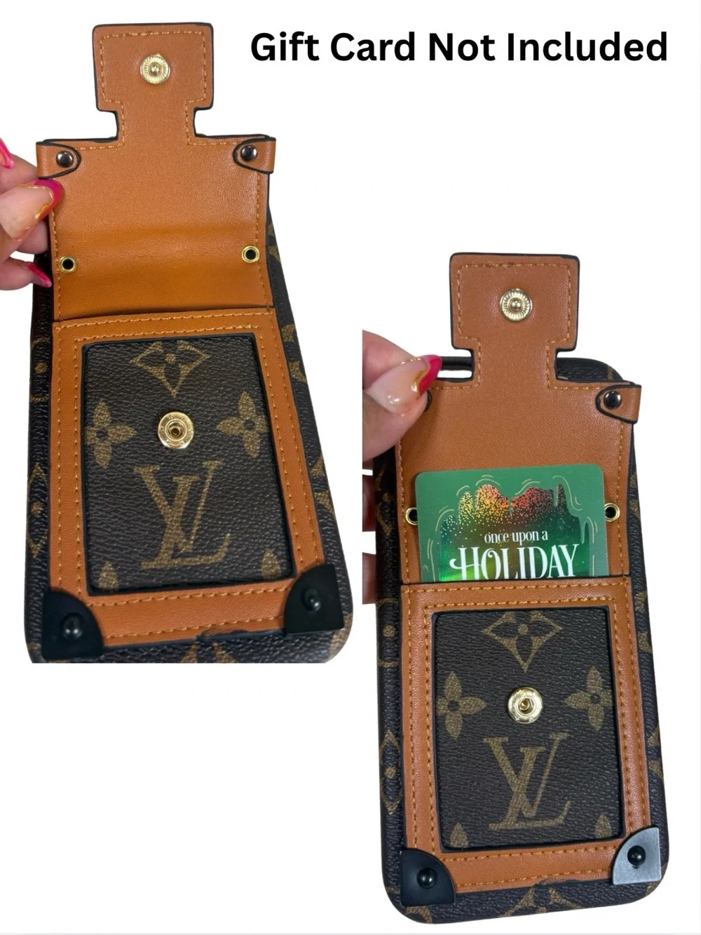 PHONE CASE: Brown & Tan LV Monogram Trunk-Style iPhone 15 Plus, NWOT